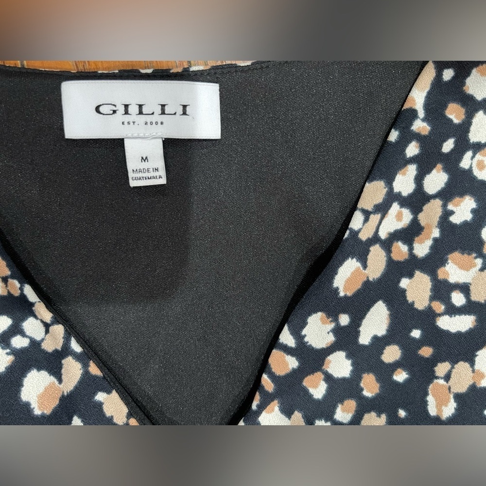 Gilli Black Dress with White and Tan Floral Pattern - Picture 5 of 10
